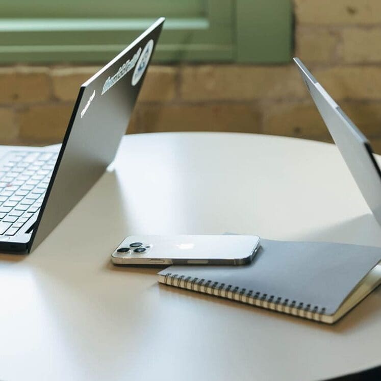 computers on a table