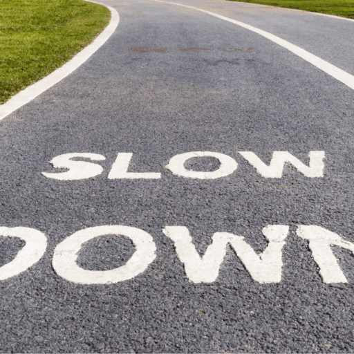 Sales process best practices illustrated by a running track labeled “slow” to represent pacing the sales process instead of rushing to close